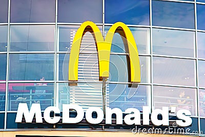 Mcdonald restaurant in DREANTOWN shopping mall, Kyiv, Ukraine Editorial Stock Photo