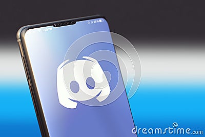 KYIV, UKRAINE-OCTOBER, 2020: Discord on Smartphone Screen. Editorial Stock Photo