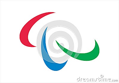 Kyiv, Ukraine - 07 June 2023: Official logo of the Paralympic Games. Paralympic symbols are the icon used by the Vector Illustration