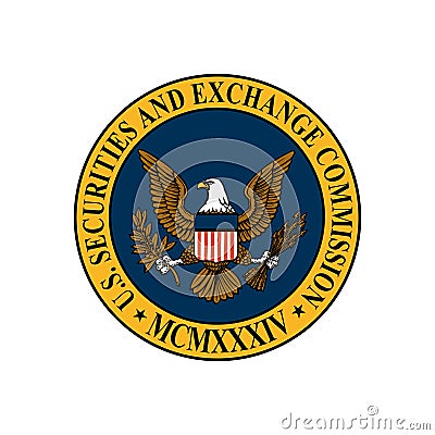 Kyiv, Ukraine - 07 June 2023: United States Securities and Exchange commission logo isolated on white background. SEC is an Editorial Stock Photo