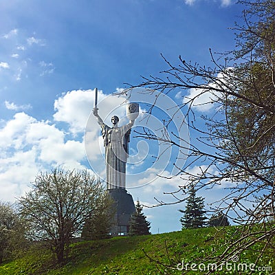 The Motherland monument , one of the symbols of Kyiv, in park of the Victory, Ukraine Editorial Stock Photo