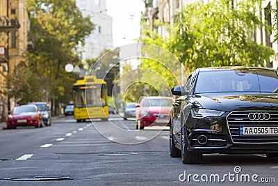 Kyiv, Ukraine - November 12, 2017: Modern new car on the side of Editorial Stock Photo