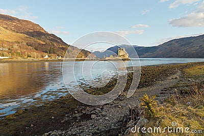 Kyle of Lochalsh, Scotland - circa March 2013: A view of Eilean Donan Castle Editorial Stock Photo