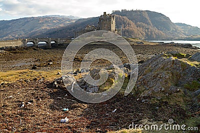 Kyle of Lochalsh, Scotland - circa March 2013: A view of Eilean Donan Castle Editorial Stock Photo