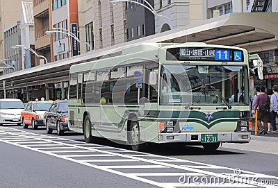 Kyoto city bus Japan Editorial Stock Photo