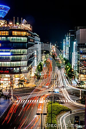 Kyoto City Night Shot Editorial Stock Photo