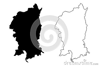 Kyoto City State of Japan, island country, Kanto Region map vector illustration, scribble sketch City of Kyoto map Vector Illustration