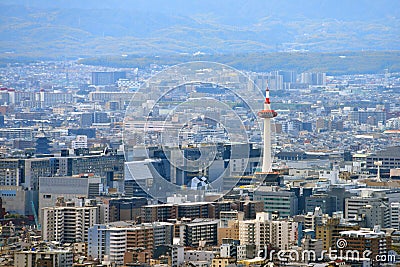 Kyoto City View - Kyoto Station / Kyoto Tower - Kyoto Japan Editorial Stock Photo