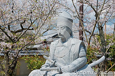 Statue of Matsudaira Katamori 1836-1893 at Aizu cemetery at Konkaikomyo-ji Temple in Kyoto, Japan. Stock Photo