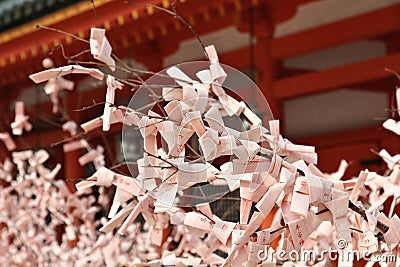 Omikuji paper fortunes Editorial Stock Photo