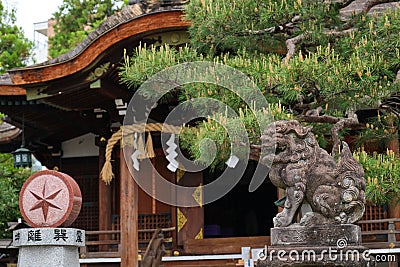 Shiisaa at Daishogun Hachi-jinja Shrine in Kyoto, Japan. Stock Photo