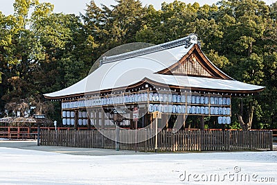 Kamigamo-jinja Shrine in Kyoto, Japan. It is part of UNESCO World Heritage Site - Historic Monuments of Ancient Kyoto. Stock Photo