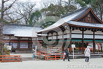 Shimogamo-jinja Shrine in Kyoto, Japan. It is part of UNESCO World Heritage Site - Historic Monuments of Ancient Kyoto. Editorial Stock Photo