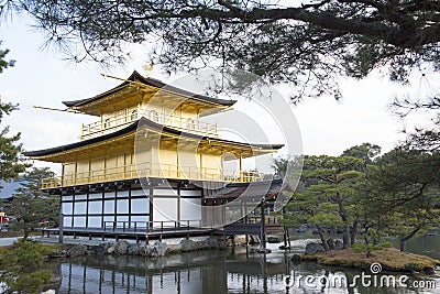 KYOTO, JAPAN - January 29: Old Japanese golden castle, Editorial Stock Photo