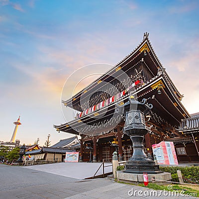 Higashi Honganji temple situated at the center of Kyoto, one of two dominant sub-sects of Shin Editorial Stock Photo