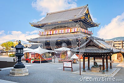 Higashi Honganji temple situated at the center of Kyoto, one of two dominant sub-sects of Shin Editorial Stock Photo