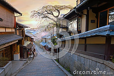 Nineizaka or Ninenzaka s an ancient 150m stone-paved pedestrian road. The road is lined with Editorial Stock Photo