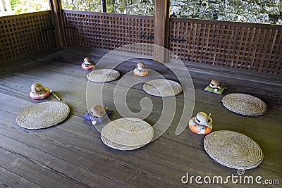 Kyoto, Japan - May 19, 2017: Room with traditional buddhist wood Editorial Stock Photo