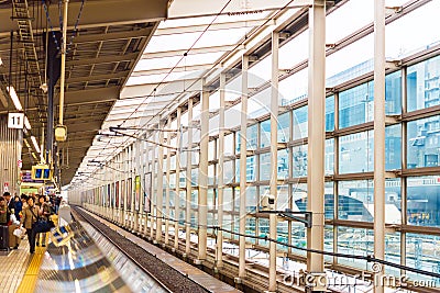 KYOTO, JAPAN - NOVEMBER 7, 2017: View of the interior of the railway station. Copy space for text. Editorial Stock Photo