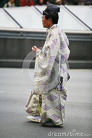 Traveling noblemen of Meiji period at Jidai Festival. Kyoto. Japan Editorial Stock Photo