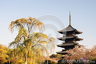 Kyoto, Japan at Toji temple Stock Photo