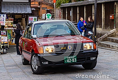 Kyoto Taxi Parked Editorial Stock Photo