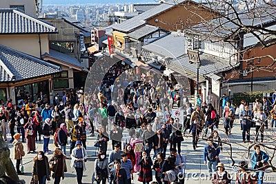 Kyoto tourist crowd Editorial Stock Photo