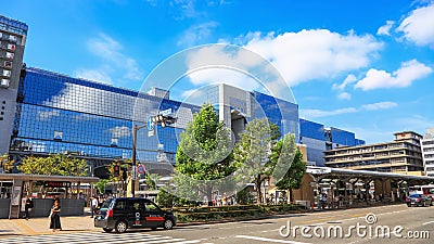 Kyoto train station, Kyoto city is connected with High speed train network to major Japanese cities like Tokyo, Osaka and Nagoya Editorial Stock Photo