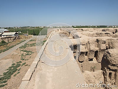 Kyr Kyz ruins near Termiz. Stock Photo