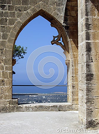 Kyrenia, Cyprus - Bellapais Abbey Arches Stock Photo