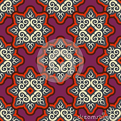 Kyrgyz pattern. Traditional national pattern of Kyrgyzstan. Text Vector Illustration