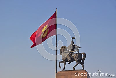 The monument for kyrgyz epos hero Manas. Bishkek, Kyrgyzstan Stock Photo