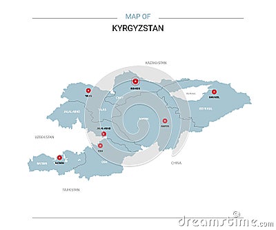 Kyrgyzstan vector map. Vector Illustration