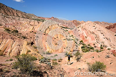 Kyrgyzstan, View on the Fairytale canyon "Skazka" near Issyk Kul Lake Stock Photo