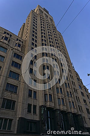 Kyscraper, high rising building in Antwerp, Belgium Editorial Stock Photo