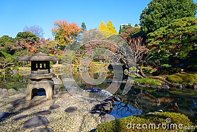Kyu-Furukawa Gardens in autumn in Tokyo Stock Photo