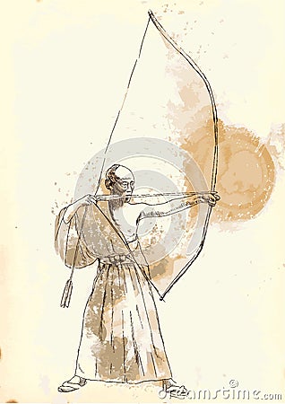 Kyudo Vector Illustration