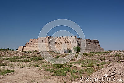 Kyzyl Kala Fortress, Ancient Khorezm. Karakalpakstan. Uzbekistan Stock Photo