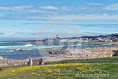 L`Agulhas town and lighthouse, southern most in Africa Editorial Stock Photo