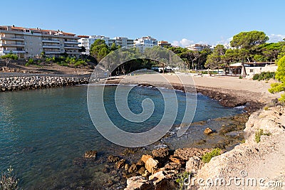 L`Ametlla de Mar beach Cala de Pixavaques north of town near to camping nautic Stock Photo