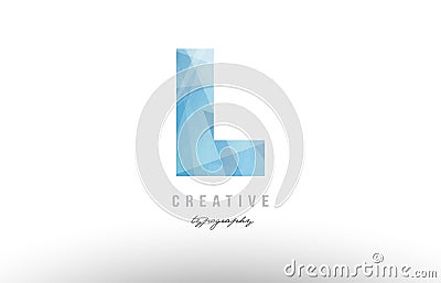 l blue polygonal alphabet letter logo icon design Vector Illustration