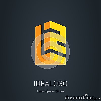 L2 initial 3d logo. Vector design element or 3d icon. L and 2 - monogram logotype Vector Illustration
