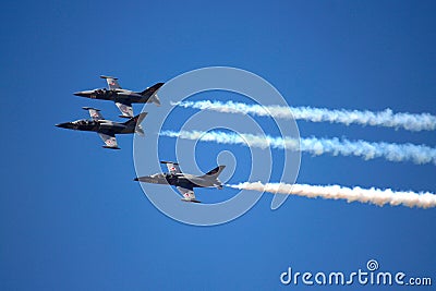 L-39 Jets in Formation Editorial Stock Photo