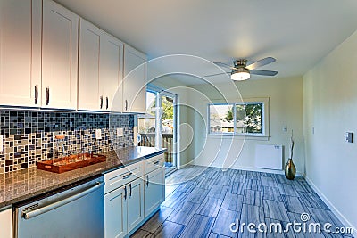 L-shape kitchen room design Stock Photo