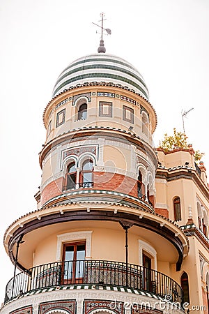 La Adriatica Building on Avenida de la Constitucion, Sevilla Editorial Stock Photo