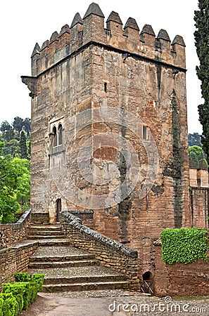 La Alhambra, Torre de los Picos, Granada, Andalusia Stock Photo