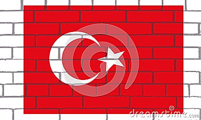 La bandera de TurquÃ­a EN LADRILLOS Stock Photo