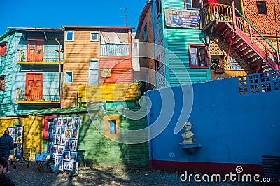 La Boca colorful houses neighborhood, Buenos Aires, Argentina Editorial Stock Photo