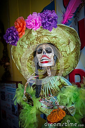 La Calavera Catrina, traditional personage of Mexican Day of the Stock Photo