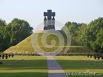 La Cambe is a Second World War German military war grave cemetery, located close to the American landing beach of Omaha Editorial Stock Photo